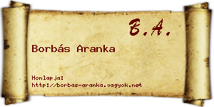 Borbás Aranka névjegykártya