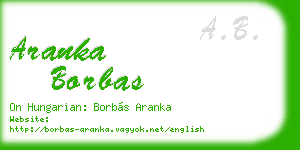 aranka borbas business card